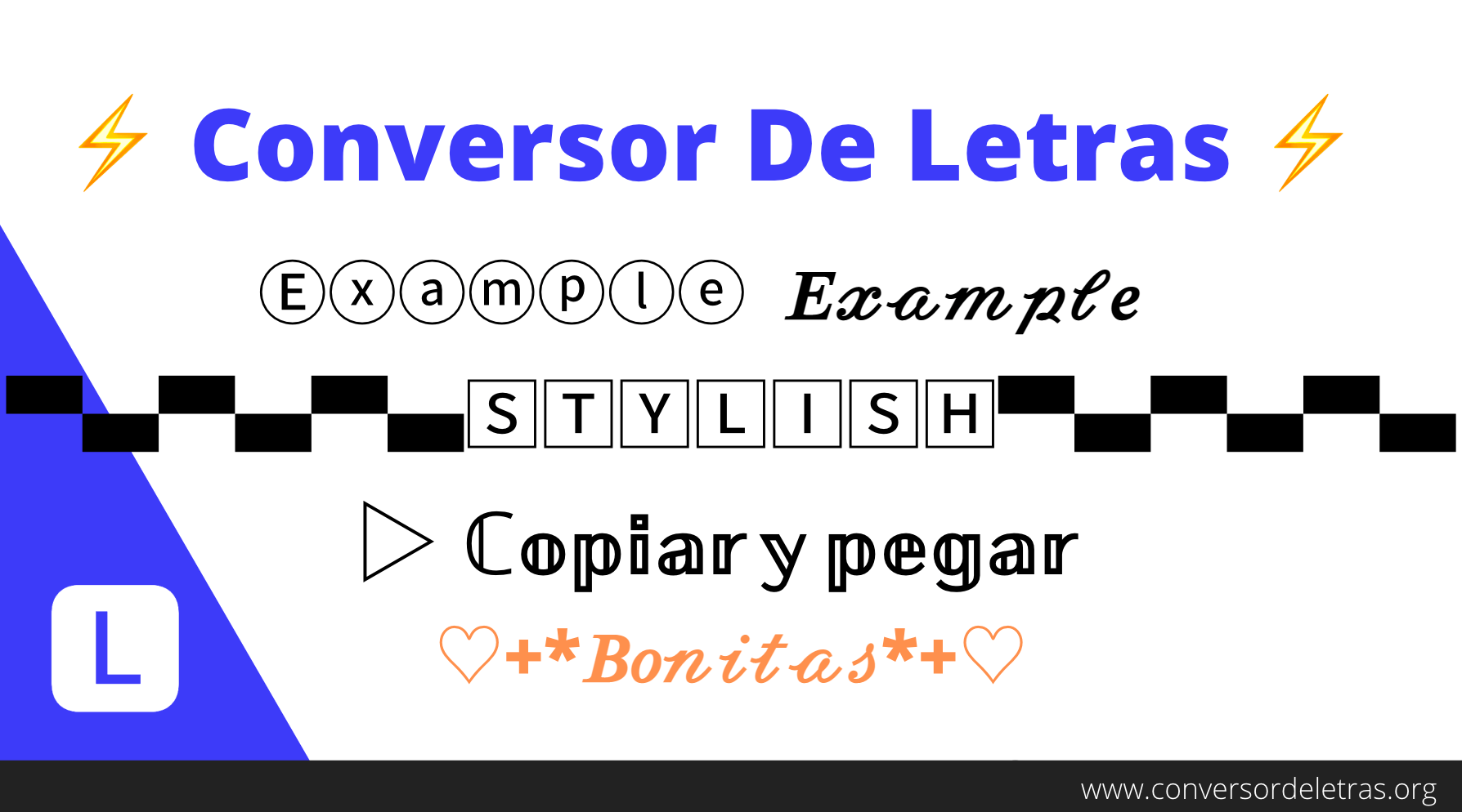 Conversor De Letras ➜ #𝟙⚡(☉̃ₒ☉)⭐♡+*𝐵𝑜𝓃𝒾𝓉𝒶𝓈*+♡ ℂ𝕠𝕡𝕚𝕒𝕣 𝕪  𝕡𝕖𝕘𝕒𝕣